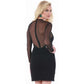 InstantFigure Short dress with sheer deep V-neck 168226