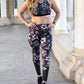 Plum Hibiscus Floral High Waist Leggings & Sports