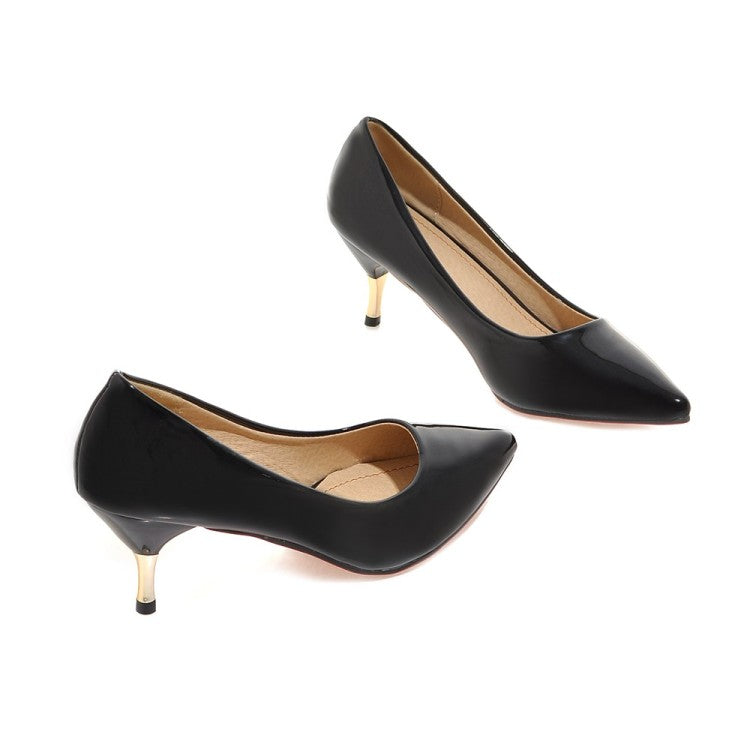 Patent Leather Thin High Heel Elegant Pumps