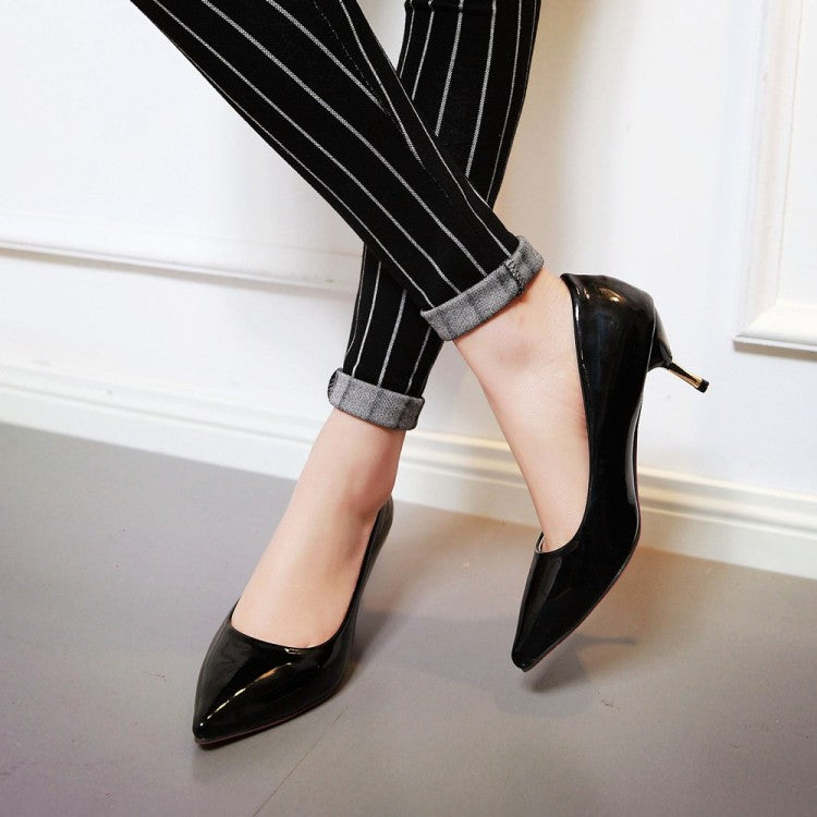 Patent Leather Thin High Heel Elegant Pumps