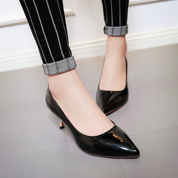 Patent Leather Thin High Heel Elegant Pumps