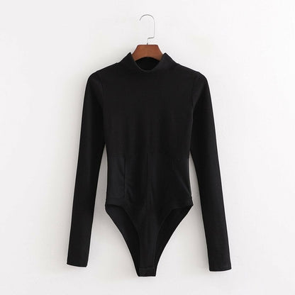 Long Sleeves Contrast Mesh Bodysuit