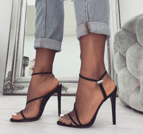 Open-toe high heel sandals