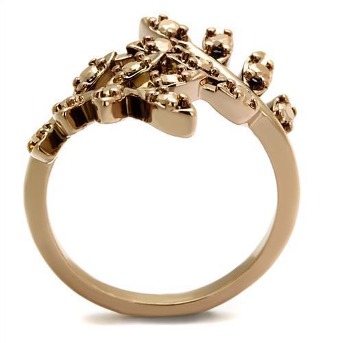 3W1194 - IP Rose Gold(Ion Plating) Brass Ring with AAA Grade CZ  in