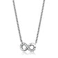 3W1022 - Rhodium Brass Chain Pendant with AAA Grade CZ  in Clear