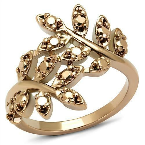 3W1194 - IP Rose Gold(Ion Plating) Brass Ring with AAA Grade CZ  in