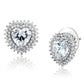 3W1298 - Rhodium Brass Earrings with AAA Grade CZ  in Clear