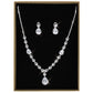 3W1427 - Rhodium Brass Jewelry Sets with AAA Grade CZ  in Clear