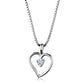 3W797 - Rhodium Brass Chain Pendant with AAA Grade CZ  in Clear