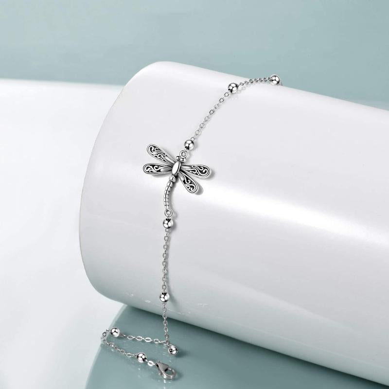 Sterling Silver Dragonfly Bracelet Dragonfly Jewelry for Women