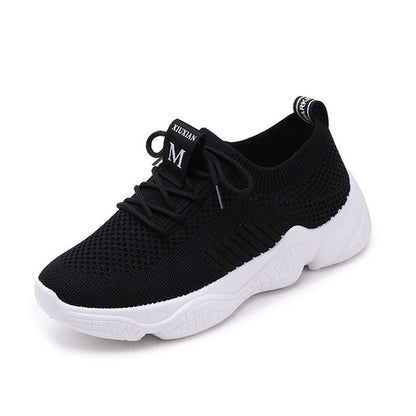 Thick-soled white shoes female flying woven shoes sports shoes