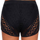 Black Hollow Out Lace Overlay Swim Short Bottom