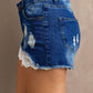 Lace Distressed Jean Shorts