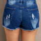 Lace Distressed Jean Shorts