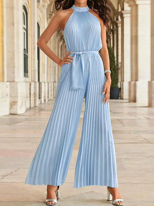 Elegant Halter Off Shoulder High Waist Tie-up Romper