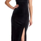 Elle Dress - Velvet slip dress with scooped back and thigh high slit