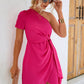 One Shoulder Women Short Dress