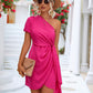 One Shoulder Women Short Dress