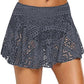 Gray Crochet Lace Skirted Bikini Bottom