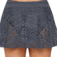 Gray Crochet Lace Skirted Bikini Bottom