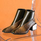 Snakeprint Square Toe Block Heels Womens Boots Ankle Zipper Woman