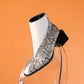 Snakeprint Square Toe Block Heels Womens Boots Ankle Zipper Woman