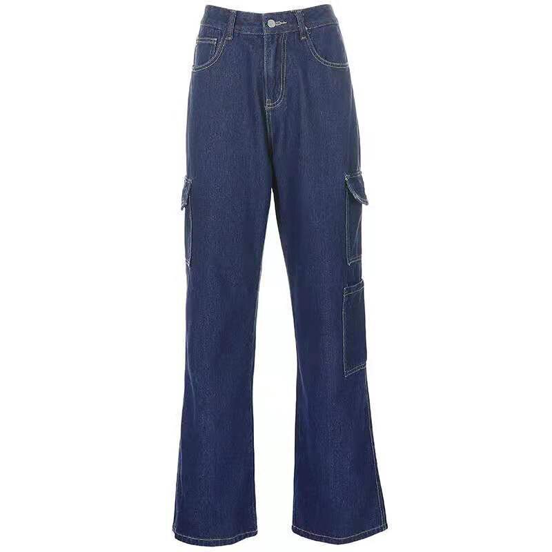 Korean Jeans Women Mid Waist Straight Denim Women's Pants