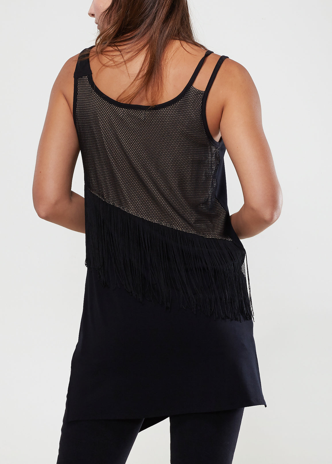 Women's Curved Hem Tank Top In Black