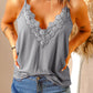 Casual Gray Lace Splicing Cami Top