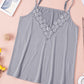 Casual Gray Lace Splicing Cami Top