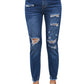 Fashion Blue Distressed Jeans