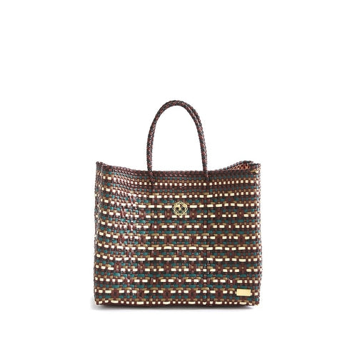 SMALL BURGUNDY GOLD TOTE BAG