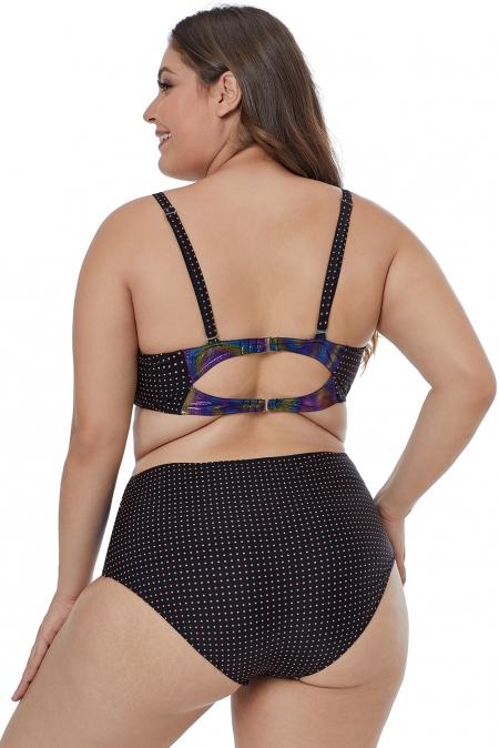 Moulded Cups Dotted Plus Size Bikini Swimwear