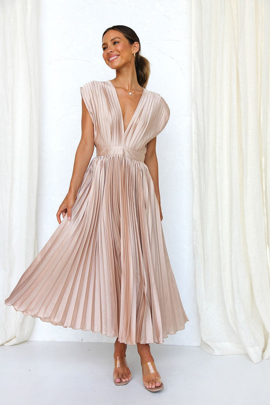 Pleated Long Summer Dress