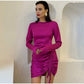 Pink Satin Bodycon Party Dress