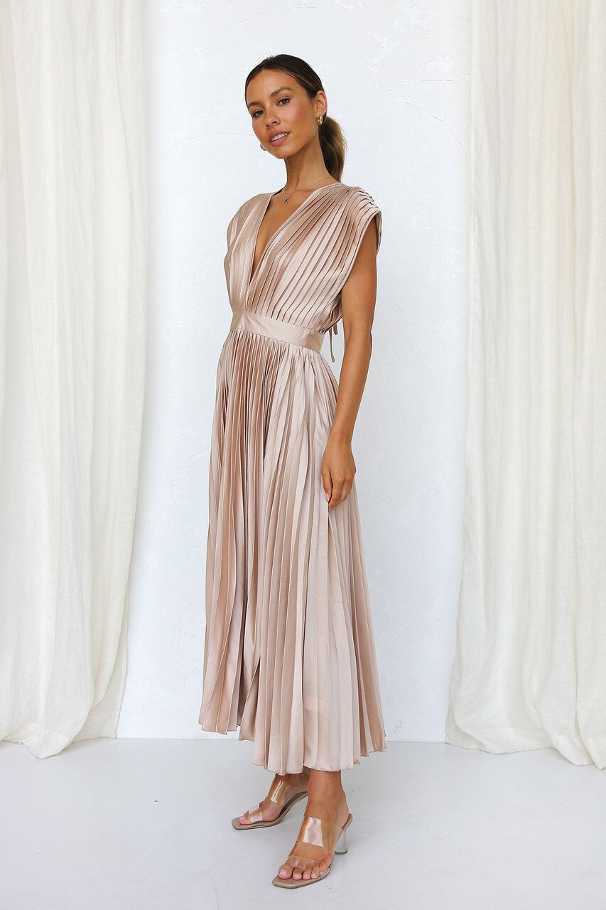 Pleated Long Summer Dress