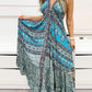 Tribal Print Backless Maxi Dress