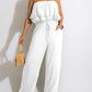 Off Shoulder Loose Tube Jumpsuit Summer Sweett Wide Leg Overalls