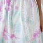 Tie Dye Eyelet dress in Teal & Pink