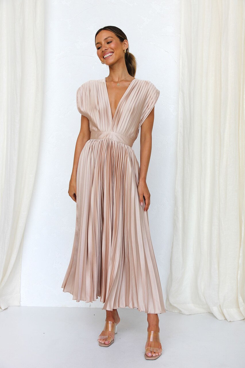 Pleated Long Summer Dress