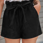 Summer Black Cotton Blend Pocketed Knit Shorts