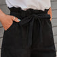 Summer Black Cotton Blend Pocketed Knit Shorts