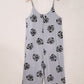 Summer Gray Palm Leaves Print Spaghetti Strap Wide Leg jumpsuit