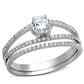 Rhodium 925 Sterling Silver Ring with AAA Grade CZ  in Clear