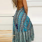 Tribal Print Backless Maxi Dress