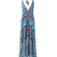 Tribal Print Backless Maxi Dress