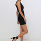 V-neck Sleeveless Bodycon Dress In Black