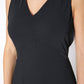 V-neck Sleeveless Bodycon Dress In Black