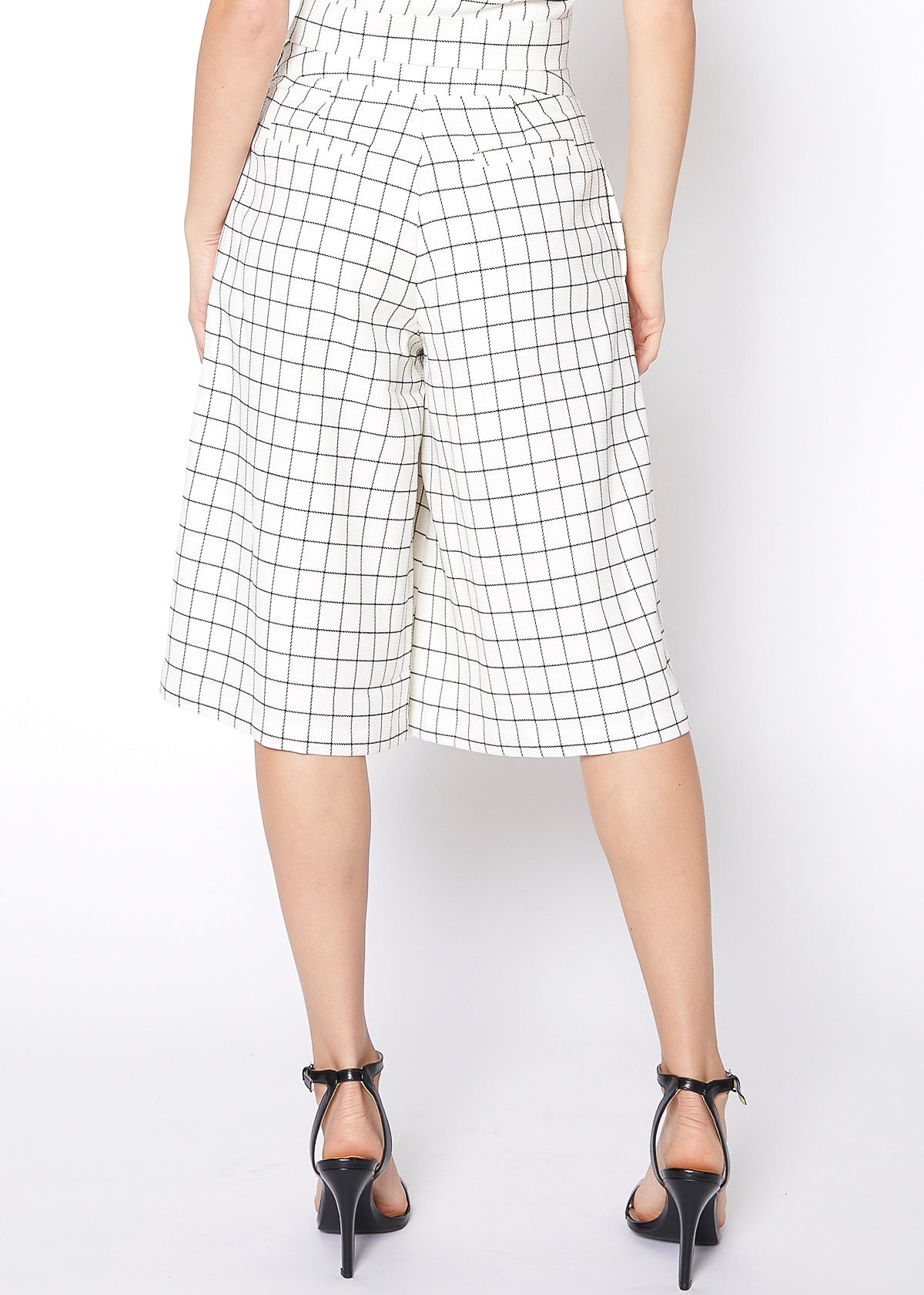 Women's Wide Leg Pants In Square Jacquard