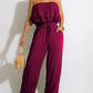 Off Shoulder Loose Tube Jumpsuit Summer Sweett Wide Leg Overalls